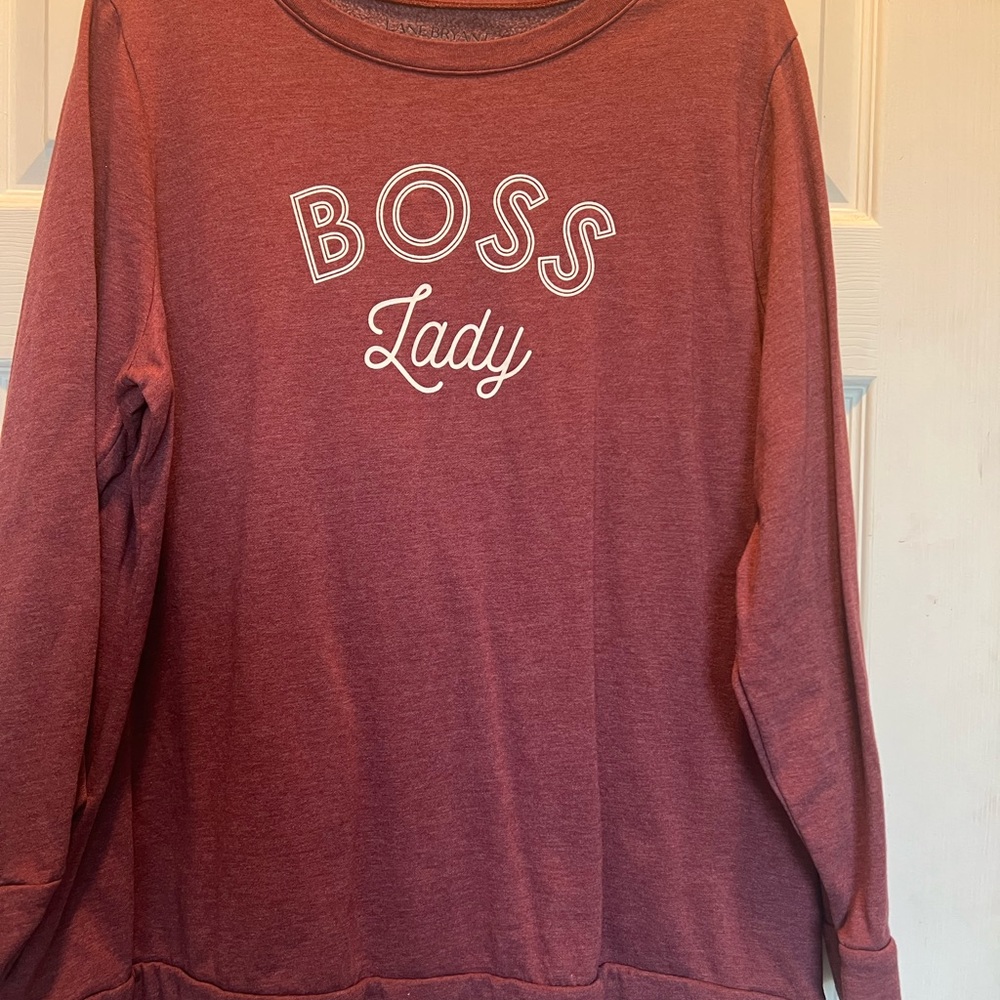 Lane Bryant Boss Lady Sweatshirt - Maroon